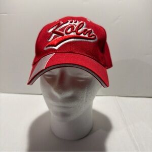 Koln Germany Red Embroidered Hat Cap Adjustable Back One Size Fits All.